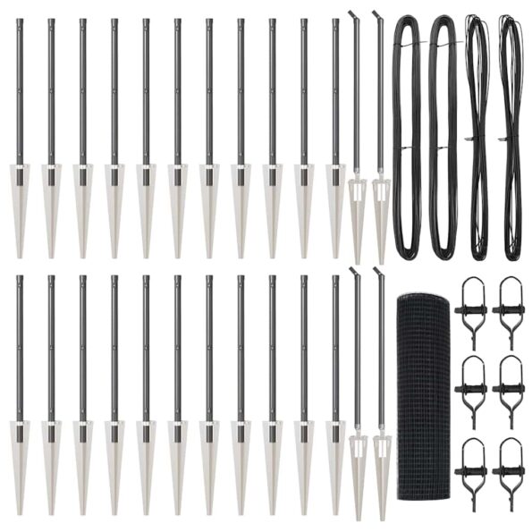 vidaXL Svařovaný drôtový plot s 13 kotvami Sivý 0.8x50 m Oceľ – Obrázok 2