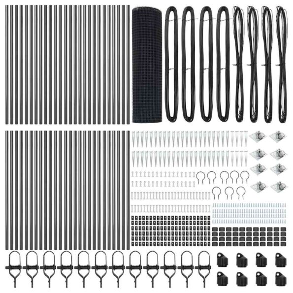 vidaXL Zváraný drôtový plot so 13 kotviacimi kolíkmi, sivý, 0.8x100 m, oceľ – Obrázok 5
