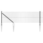 vidaXL Zváraný drôtový plot so 13 kotviacimi kolíkmi, sivý, 0.8x100 m, oceľ – Obrázok 7