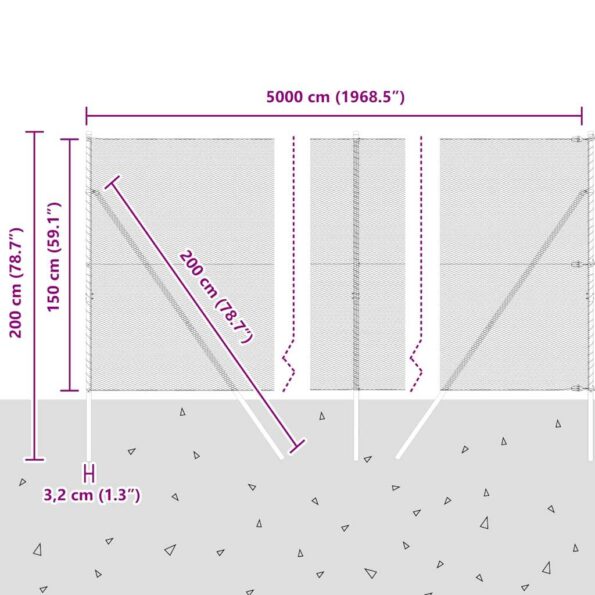 vidaXL Zelený hexagonálny plot 1.5x50 m Oceľ – Obrázok 13