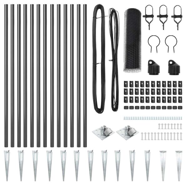 vidaXL Hexagonový plot Sivý 0,8x25 m Oceľ – Obrázok 2