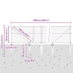 vidaXL Hexagonový plot sivý 0.8x25 m oceľ – Obrázok 12