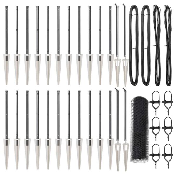 vidaXL Hexagonálny plot Šedý 0.8x50 m Oceľ – Obrázok 2