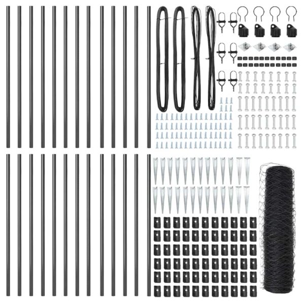 vidaXL Hexagonálny plot Sivý 0,8x50 m Oceľ – Obrázok 5
