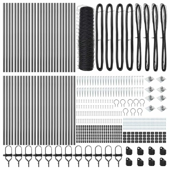 vidaXL Hexagonálny plot Sivý 0.8x100 m Oceľ – Obrázok 6