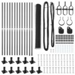 vidaXL Plotový set Set 2 ks Sivý Oceľ s práškovou povrchovou úpravou – Obrázok 7