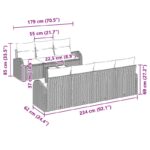 8-dielna záhradná súprava s vankúšmi Čierny poly ratan – Obrázok 4