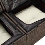 vidaXL Súprava záhradných pohoviek s úložiskom 5 pcs Hnedá Poly ratan – Obrázok 7