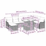 vidaXL 9-dielny záhradný gaučový set s vankúšmi čierny poly ratan – Obrázok 13