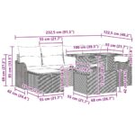 vidaXL 7-dielny záhradný sedací set s vankúšmi Béžový poly ratan – Obrázok 13