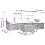 vidaXL 6-dielna záhradná súprava gauča s vankúšmi Béžový poly ratan – Obrázok 13