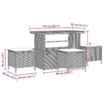 vidaXL Modulárny záhradný gauč s vankúšmi 13 kusov, šedý polyratan akácia – Obrázok 11