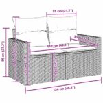 vidaXL Modulárny záhradný gauč s vankúšmi 13 kusov, šedý polyratan akácia – Obrázok 13