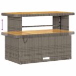 vidaXL Modulárny záhradný gauč s vankúšmi 13 kusov, šedý polyratan akácia – Obrázok 9