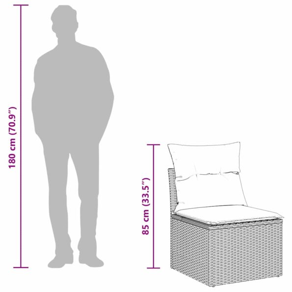 vidaXL 13-dielna záhradná súprava s vankúšmi béžová polyratanová akácia – Obrázok 13