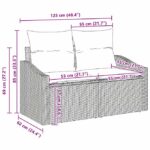 vidaXL 9-dielna záhradná súprava sofa s vankúšmi Béžová poly ratan akácia – Obrázok 12