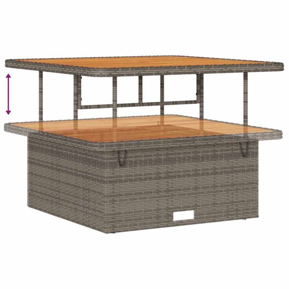 vidaXL 12-dielna záhradná súprava gauča s vankúšmi šedá poly ratan akácia – Obrázok 9