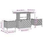 10-dielna súprava záhradných pohoviek s vankúšmi Čierna Polyratan Akát – Obrázok 11