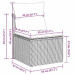 10-dielna súprava záhradných pohoviek s vankúšmi Čierna Polyratan Akát – Obrázok 12