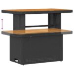 10-dielna súprava záhradných pohoviek s vankúšmi Čierna Polyratan Akát – Obrázok 8