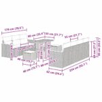 vidaXL 10-dielna súprava záhradného gauča s vankúšmi béžová poly ratan akácia – Obrázok 12