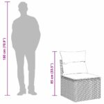 vidaXL 10-dielna súprava záhradného gauča s vankúšmi béžová poly ratan akácia – Obrázok 13