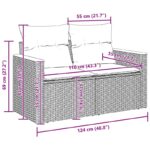 vidaXL 13-dielna záhradná pohovka s vankúšmi čierna poly ratan akácia – Obrázok 12