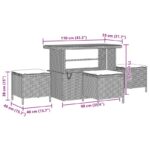 vidaXL 13-dielna záhradná pohovka s vankúšmi čierna poly ratan akácia – Obrázok 13