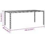 9-dielny záhradný jedálenský set čierneho polyratanu – Obrázok 11