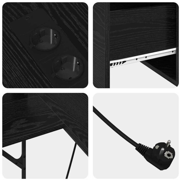 vidaXL Stôl s poličkou Čierny dub 182 x 101 x 87,5 cm Kompozitné drevo – Obrázok 10