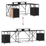 vidaXL Stôl s poličkou Čierny dub 182 x 101 x 87,5 cm Kompozitné drevo – Obrázok 13