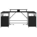 vidaXL Stôl s poličkou Čierny dub 182 x 101 x 87,5 cm Kompozitné drevo – Obrázok 7