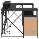 vidaXL Stôl s poličkou Čierny dub 182 x 101 x 87,5 cm Kompozitné drevo – Obrázok 8