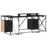 vidaXL Stôl s poličkou Čierny dub 182 x 101 x 87,5 cm Kompozitné drevo – Obrázok 9