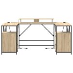vidaXL Stôl s poličkou Sonoma dub 182 x 101 x 87,5 cm Kompozitné drevo – Obrázok 7
