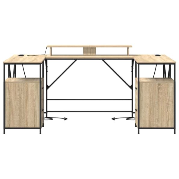 vidaXL Stôl s poličkou Sonoma dub 182 x 101 x 87,5 cm Kompozitné drevo – Obrázok 7