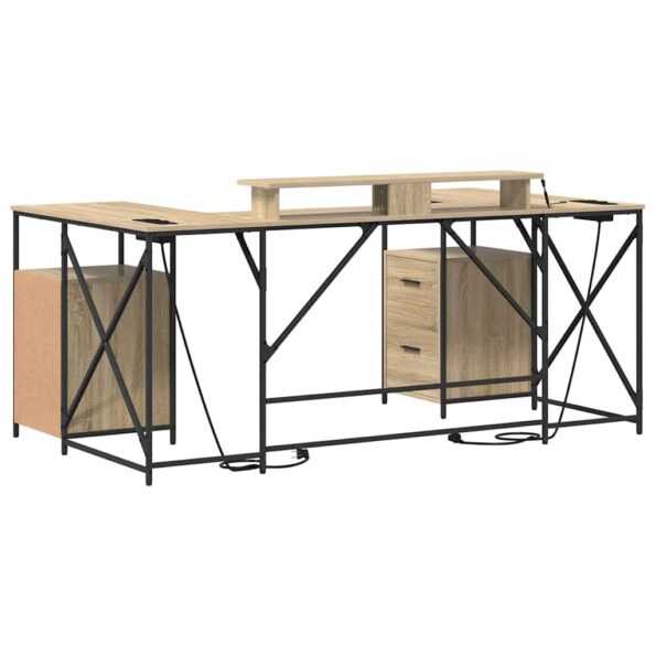 vidaXL Stôl s poličkou Sonoma dub 182 x 101 x 87,5 cm Kompozitné drevo – Obrázok 9