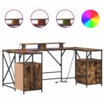 vidaXL Stôl Dymový dub 182 x 101 x 87.5 cm Kompozitné drevo – Obrázok 4