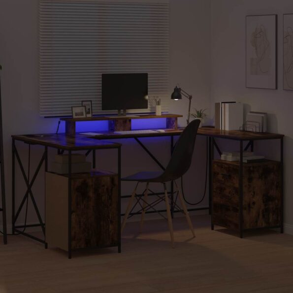 vidaXL Stôl Dymový dub 182 x 101 x 87.5 cm Kompozitné drevo – Obrázok 6