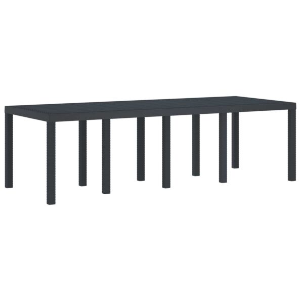 vidaXL Záhradný stôl Antracit 250 x 100 x 73 cm polyratan – Obrázok 4