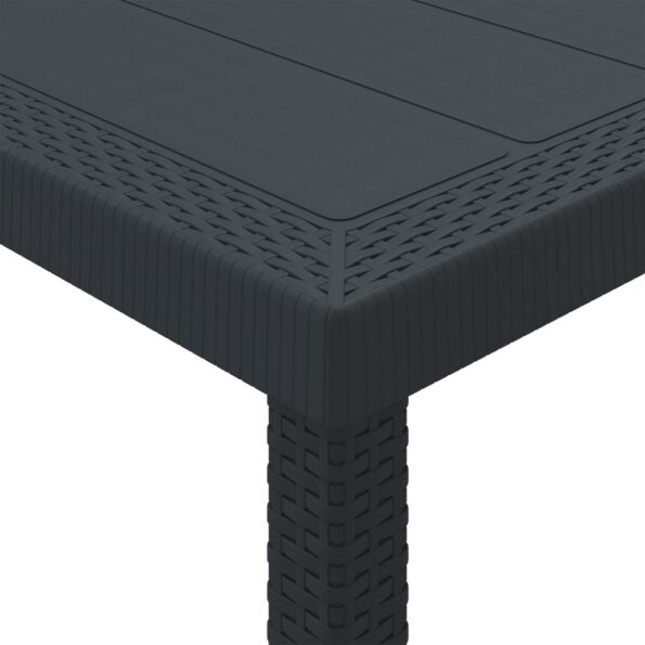 vidaXL Záhradný stôl Antracit 250 x 100 x 73 cm polyratan – Obrázok 5