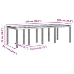 vidaXL Záhradný stôl Antracit 250 x 100 x 73 cm polyratan – Obrázok 6