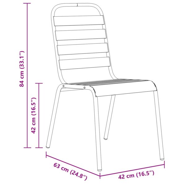 vidaXL 9-dielny záhradný jedálenský set šedá oceľ – Obrázok 11