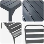 vidaXL 9-dielny záhradný jedálenský set šedá oceľ – Obrázok 9