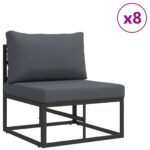 vidaXL Súprava záhradných pohoviek 12 pcs Čierna 70 x 70 x 32 cm – Obrázok 4
