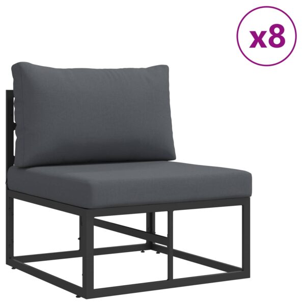 vidaXL Súprava záhradných pohoviek 12 pcs Čierna 70 x 70 x 32 cm – Obrázok 4