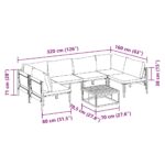 vidaXL Súprava záhradných pohoviek 7 pcs Antracitová Oceľ – Obrázok 11