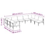 vidaXL Súprava záhradných pohoviek 9 pcs Antracitová Oceľ – Obrázok 10