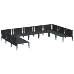 vidaXL Súprava záhradných pohoviek 9 pcs Antracitová Oceľ – Obrázok 5