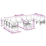 vidaXL Súprava záhradných pohoviek 11 pcs Antracitová Oceľ – Obrázok 10